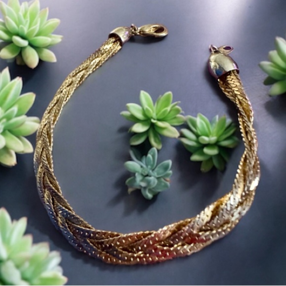 Vintage tricolor braided Herringbone Bracelet